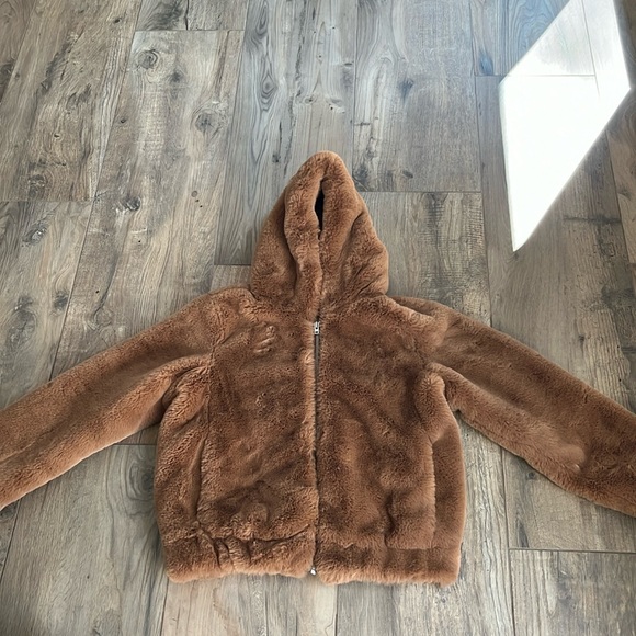 GAP Hooded Faux-Fur Jacket. Size M. - Picture 2 of 7
